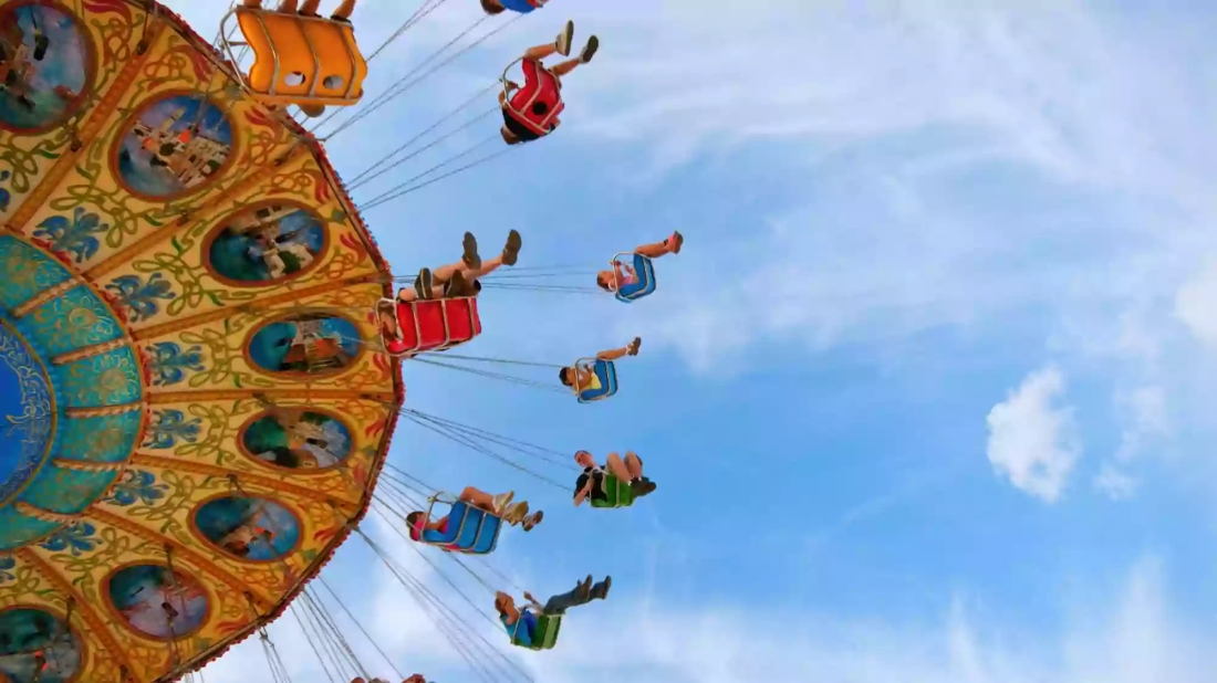 Picture of people on chair varousel ride at sun fair